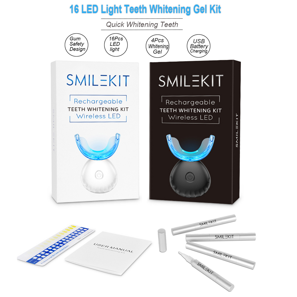 Whitening Pen Bleach - Kit Pemutih Gigi Mini 16 LED