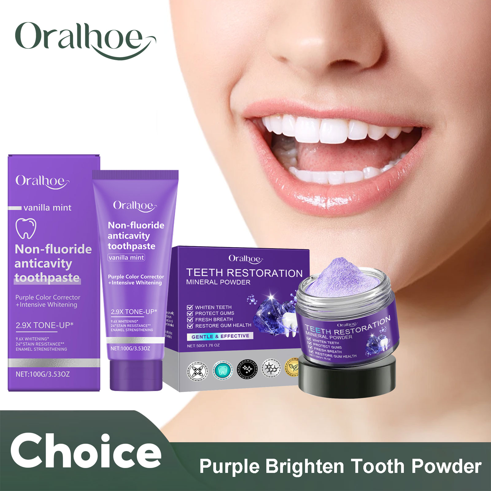 Teeth Whitening Street - Bubuk Mineral restorasi gigi, pasta gigi