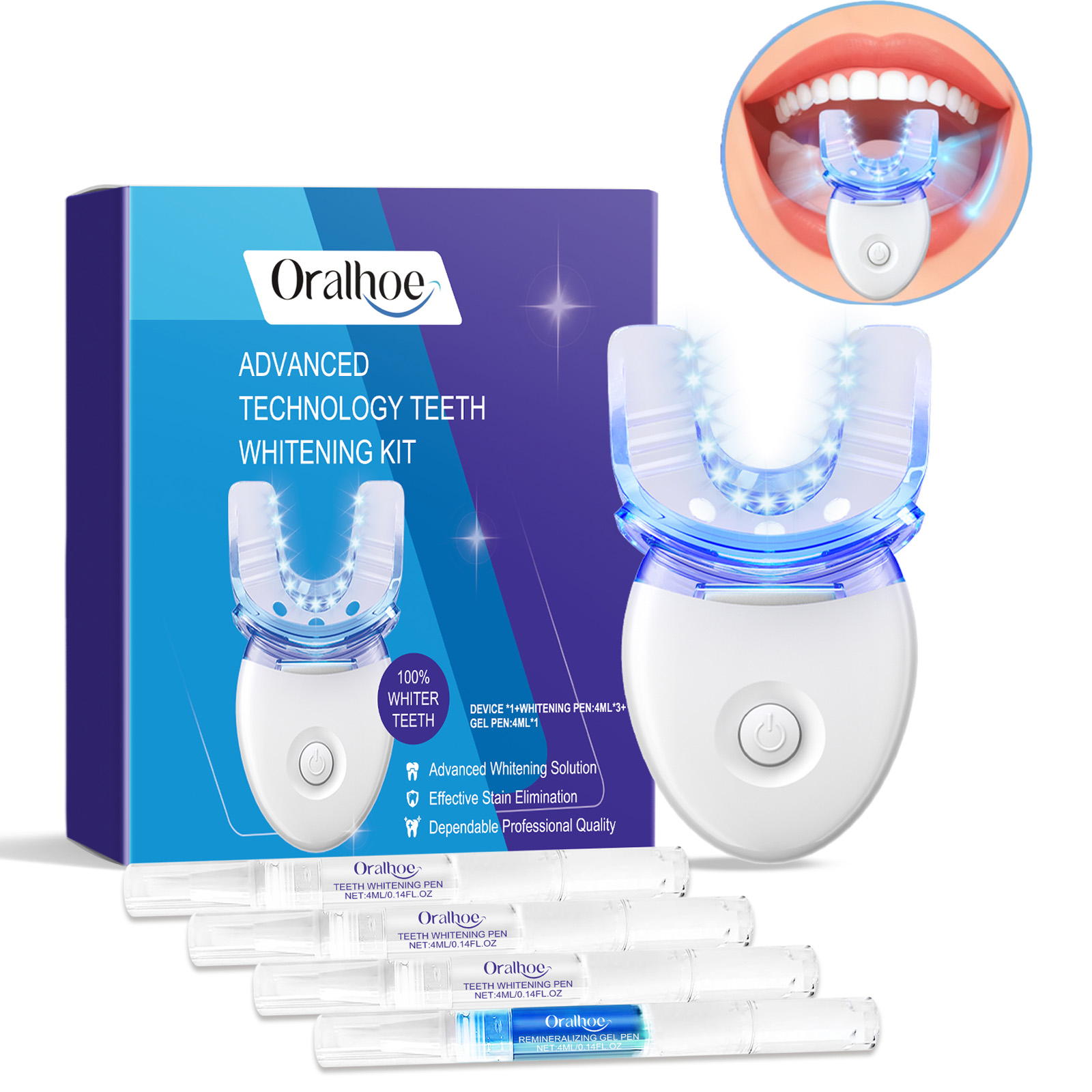 Teeth Whitening Kit - Kit Lampu LED Pemutih Gigi Profesional