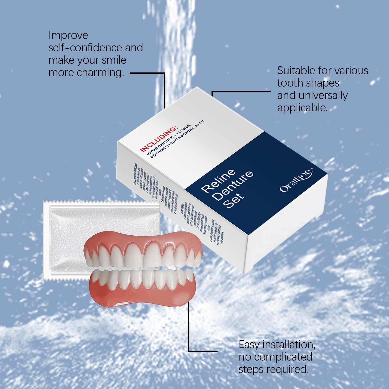 Gigi Palsu, Gigi Tiruan, Gigi  - Teeth Whitening With Braces ulasan dan harga